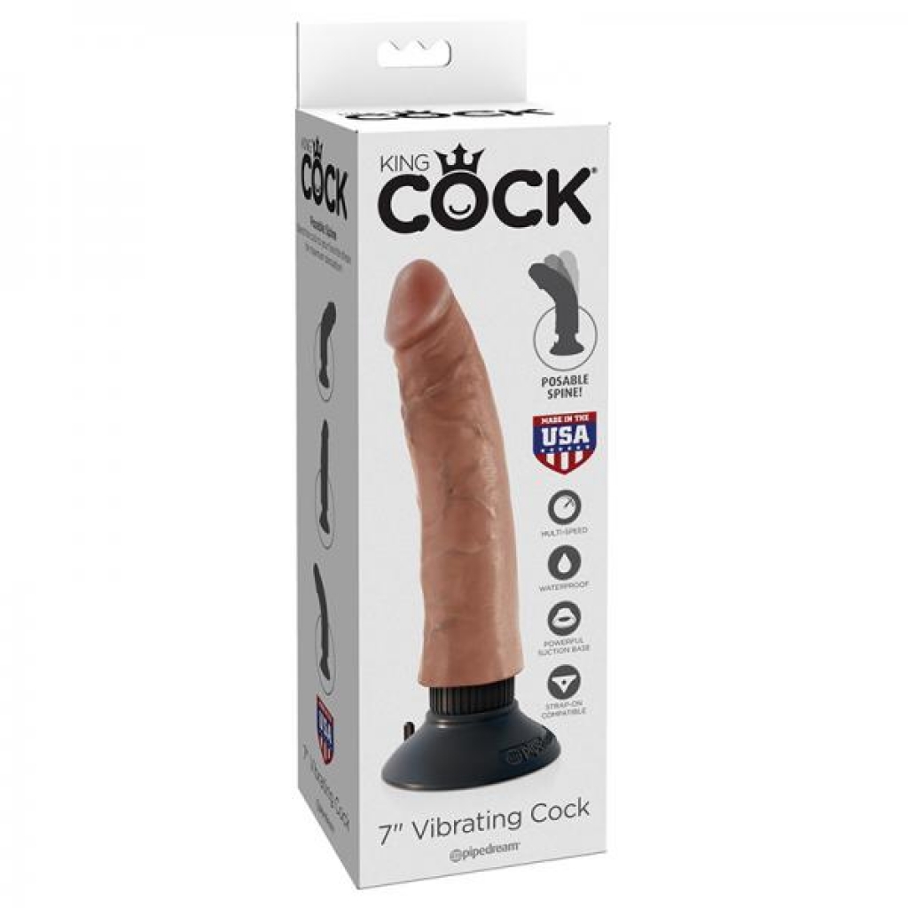 King Cock Realistic 7-Inch Vibrating Dildo in Tan