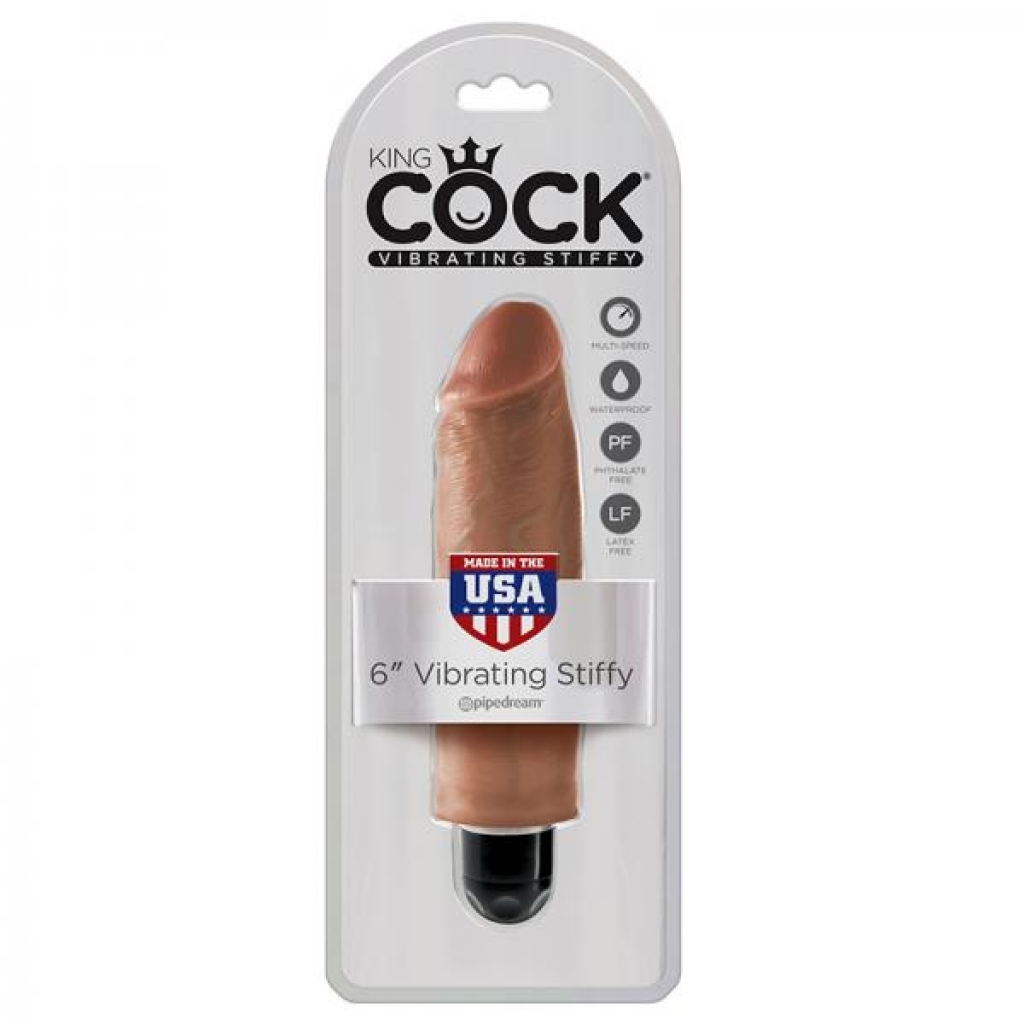 King Cock 6in Vibrating Stiffy - Tan