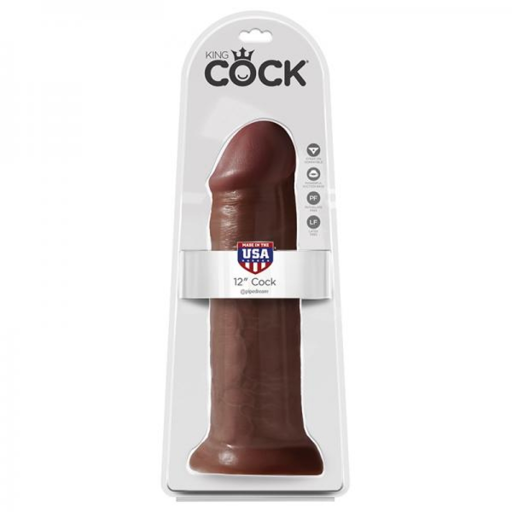 King Cock 12in Cock Brown - Pipedream