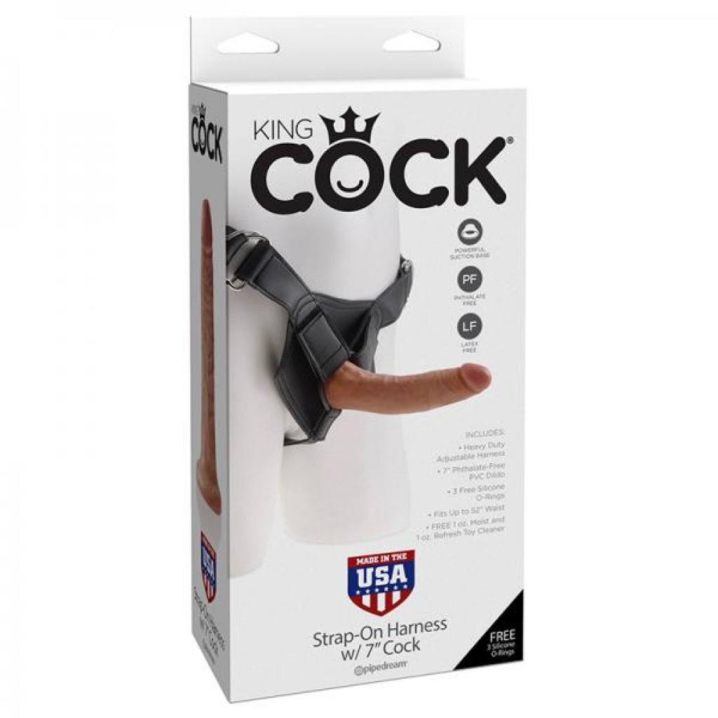 King Cock Strap-on Harness W/ 7in Cock Tan - Pipedream