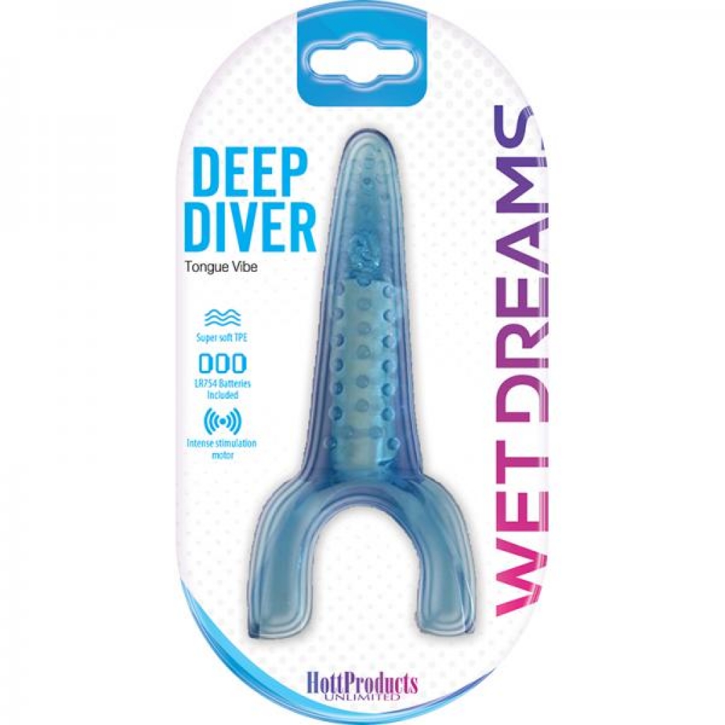 Tongue Star Deep Diver Vibrating Tongue With Motor Blue - Hott Products