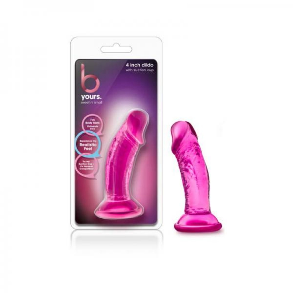 Pink Sweet N' Small 4-Inch Suction Cup Dildo for Beginners