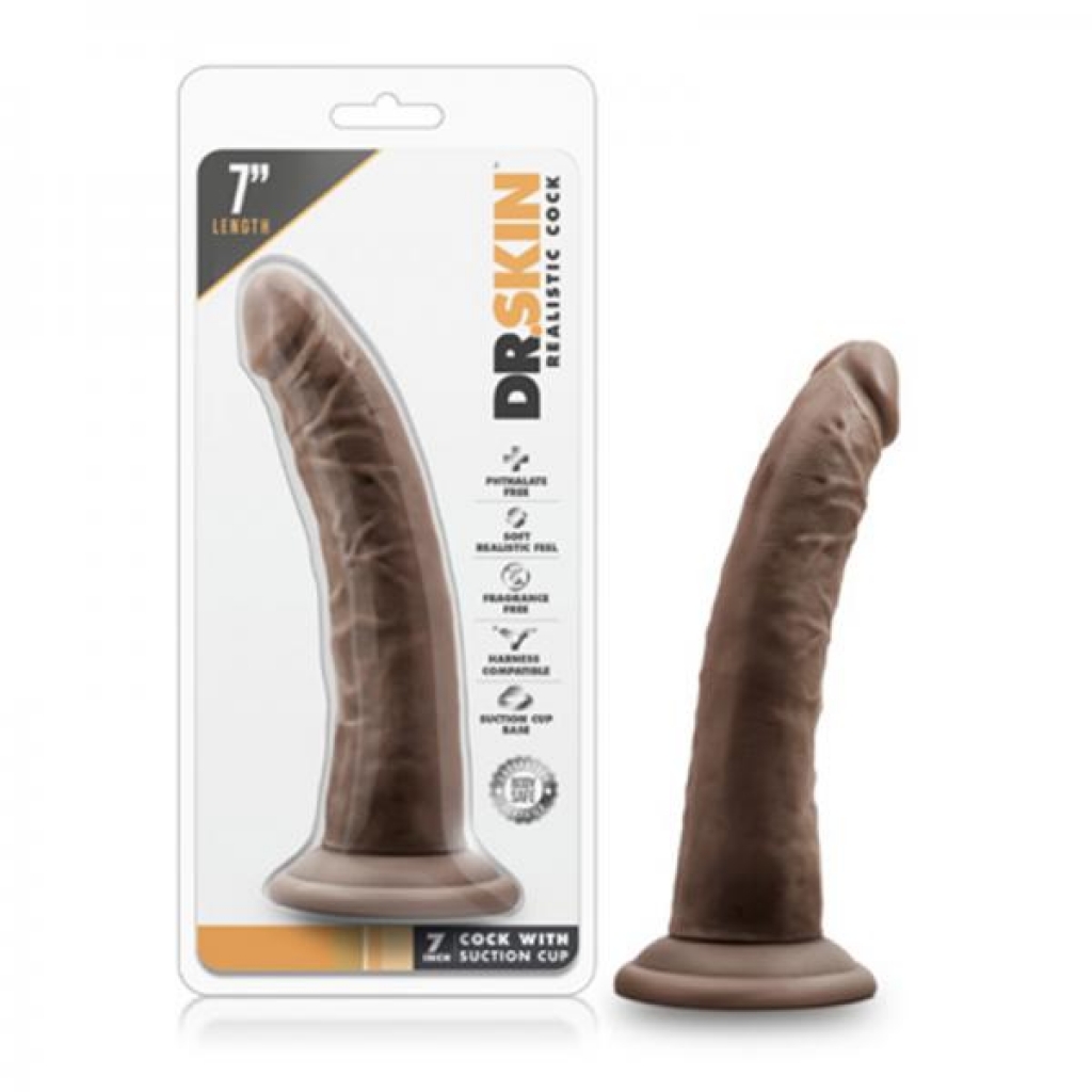 Dr. Skin - 7in Cock With Suction Cup - Chocolate - Blush