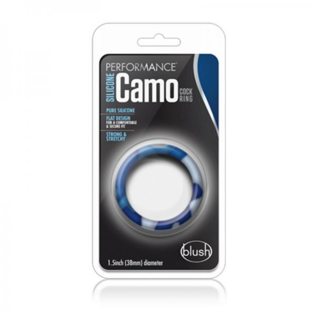 Performance - Silicone Camo Cock Ring - Blue Camoflauge - Blush