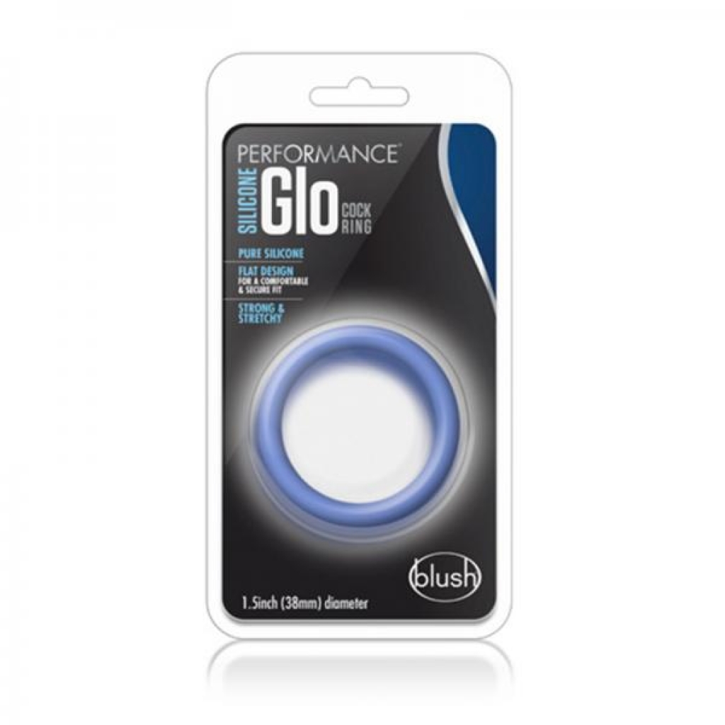 Performance - Silicone Glo Cock Ring - Blue Glow - Blush