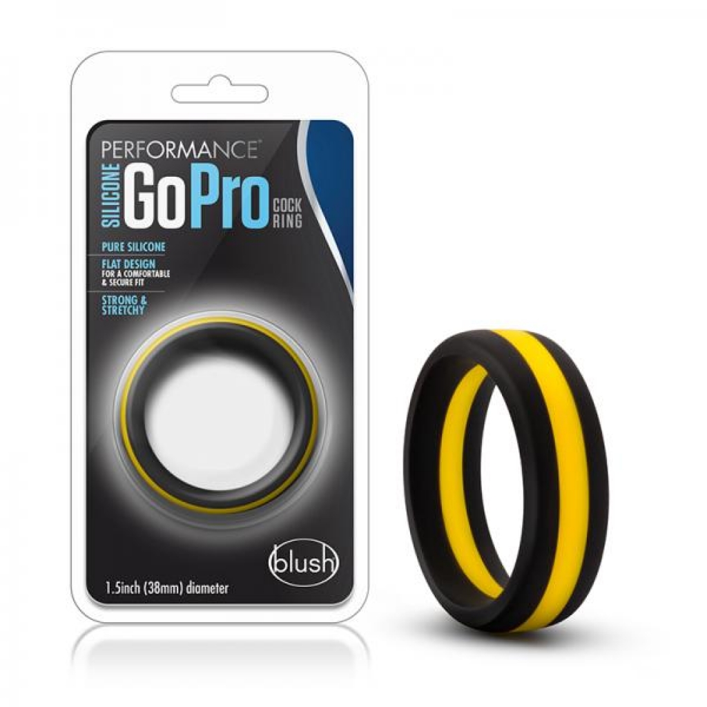 Performance - Silicone Go Pro Cock Ring - Black/gold/black - Blush