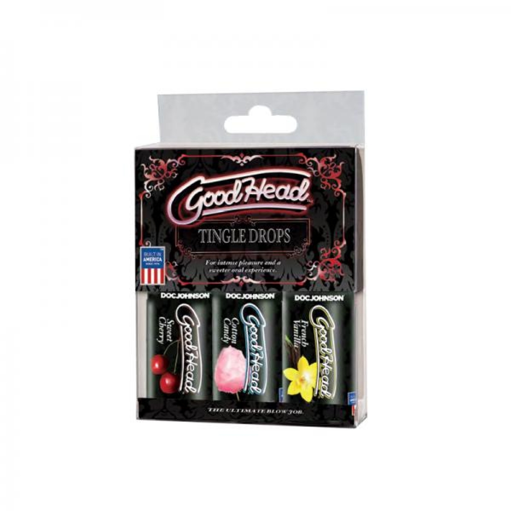 Goodhead Tingle Drops 3-pack French Vanilla, Cotton Candy, Sweet Cherry - Doc Johnson