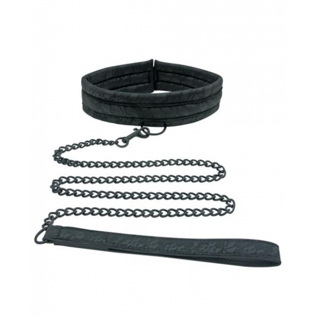 Midnight Lace Collar And Leash Black - Sportsheets