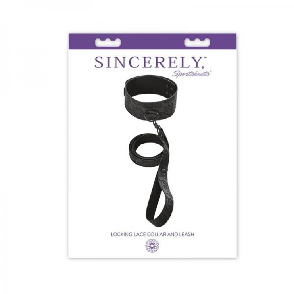 Sincerely, SS Locking Lace Collar & Leash - Black