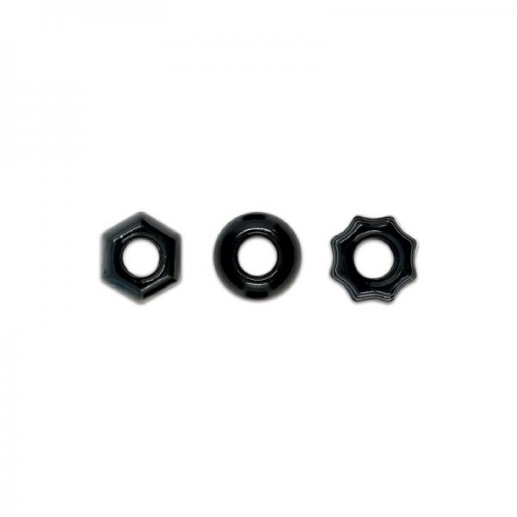 Renegade Chubbies 3 Pack Cock Rings Black - Ns Novelties