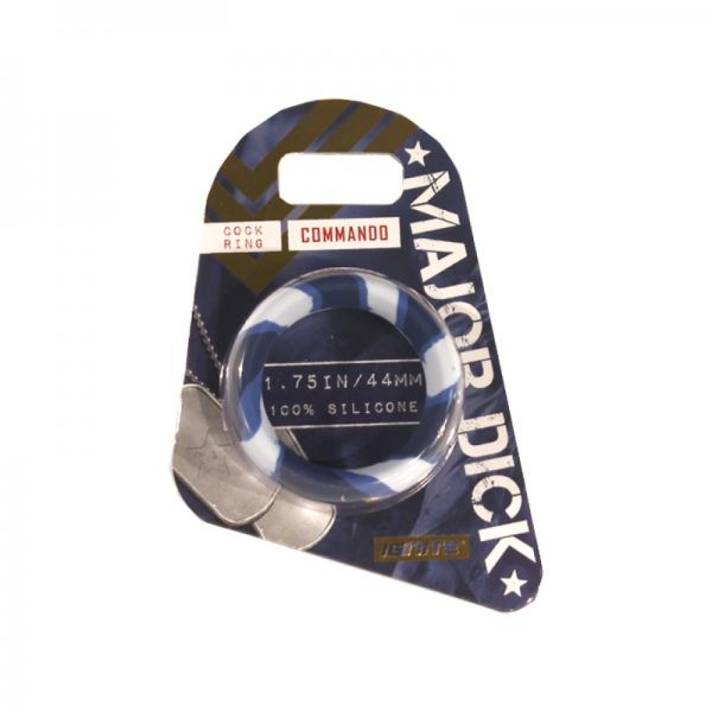 Major Dick Commando Cock Ring Blue Camo 1.75 inches - Si Novelties