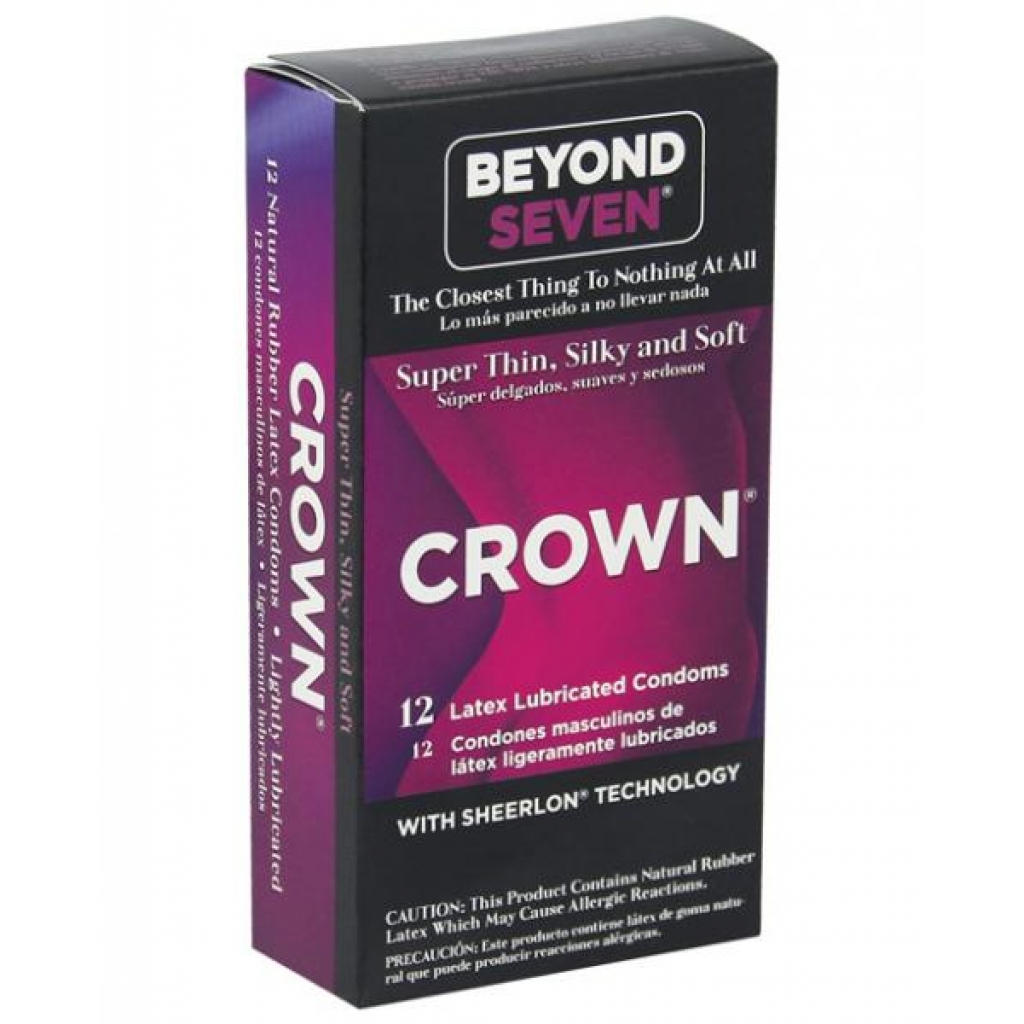 Crown Super Thin Latex Condoms Lubricated - 12 Pack