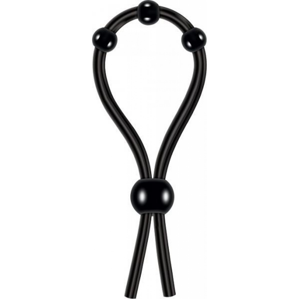 Ultimate Silicone Lasso Cock Ring - Black