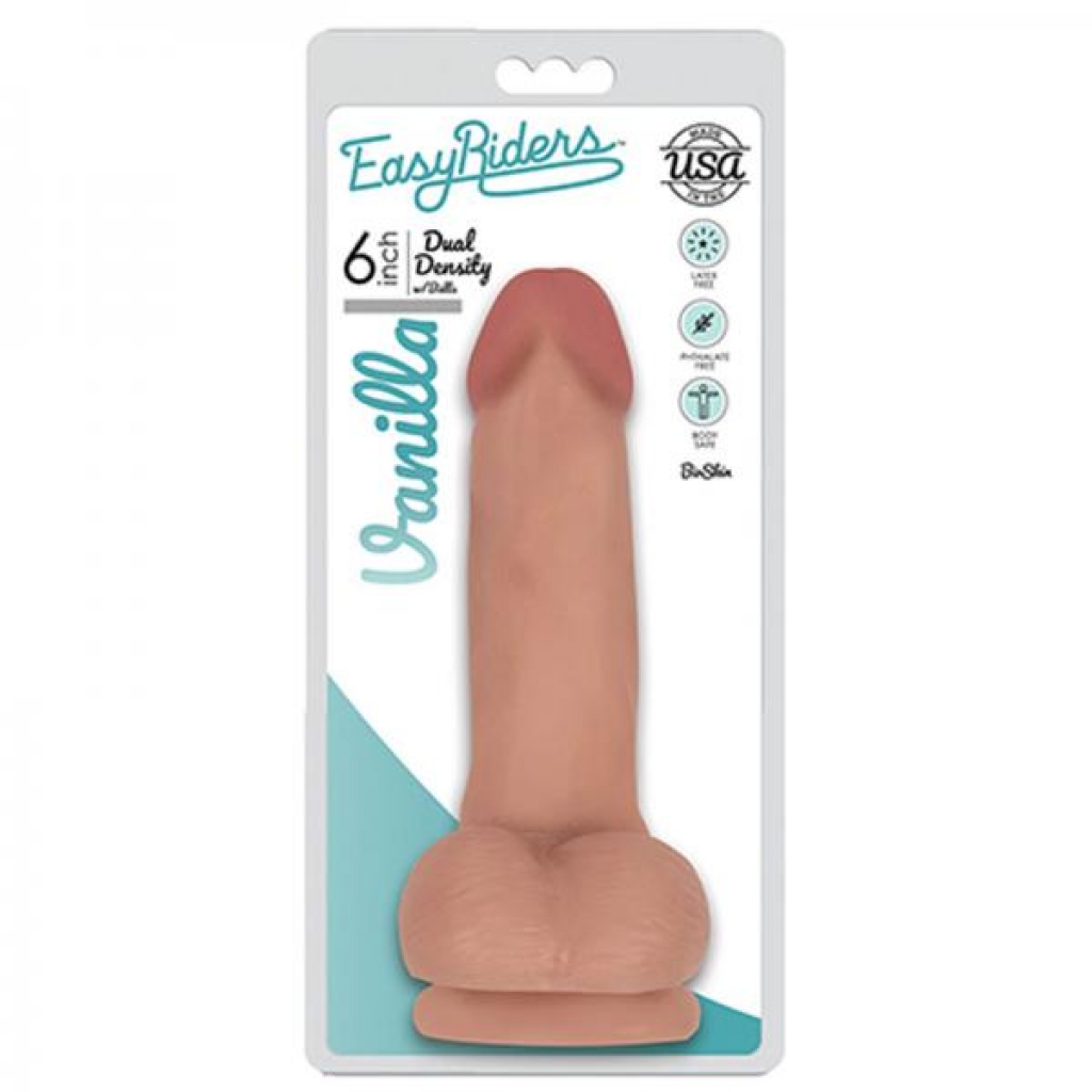 Easy Rider Bioskin Dual Density Dong 6in With Balls Vanilla - Curve Novelties