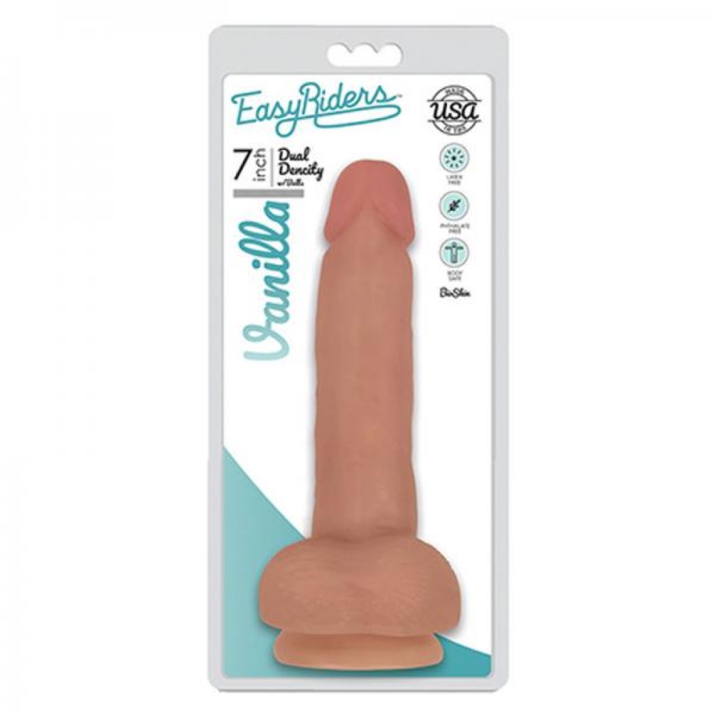 Easy Rider Bioskin Dual Density Dong 7in With Balls Vanilla - Curve Novelties