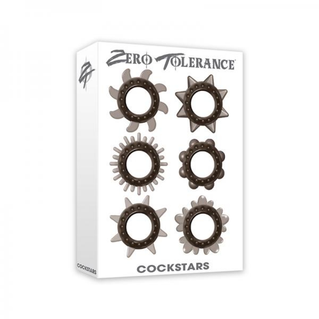 Zt Cockstars Cock Ring Set Of 6 Unique Shapes - Zero Tolerance