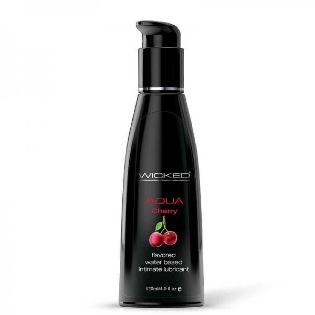 Wicked Aqua Water Based Lubricant Cherry 4oz - Wicked