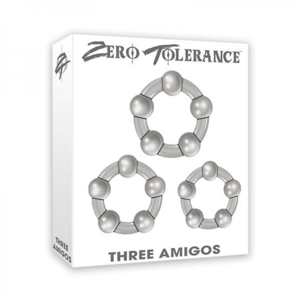 Three Amigos Cock Ring Set Of 3 - Zero Tolerance