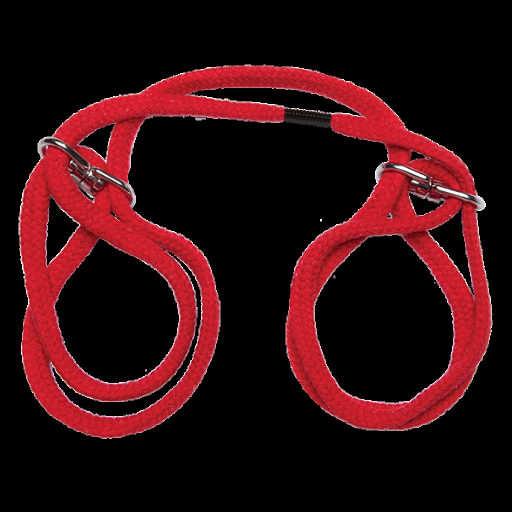 Japanese Style Bondage Cotton Wrist Or Ankle Cuffs Red - Doc Johnson