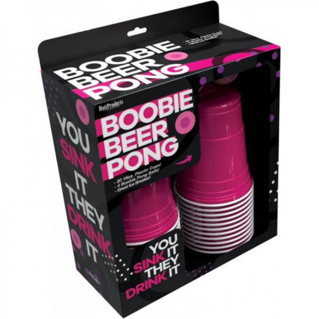 Boobie Beer Pong Boxed Set With Cups & Boobie Balls - Hott Products