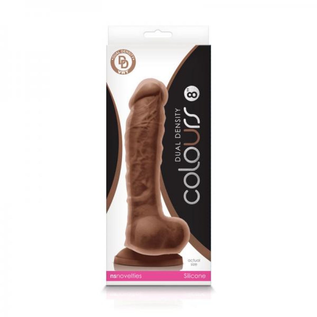 Colours - Dual Density - 8in Dildo - Brown - Ns Novelties