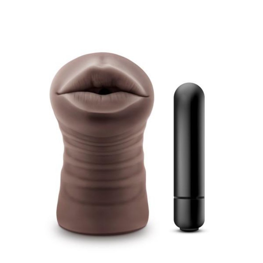 Hot Chocolate Heather Brown Mouth Stroker - Blush