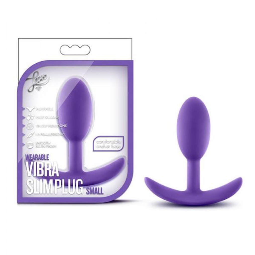 Luxe - Wearable Vibra Slim Plug - Small - Purple - Blush