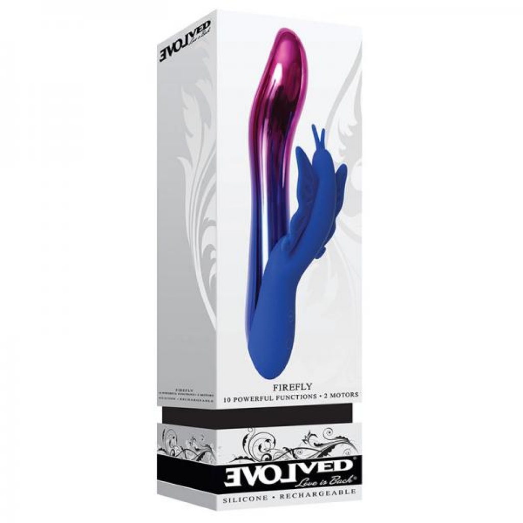 Evolved Firefly Light Up Vibrator 2 Motors 10 Function Usb Rechargeable Cord Included Waterproof - Evolved