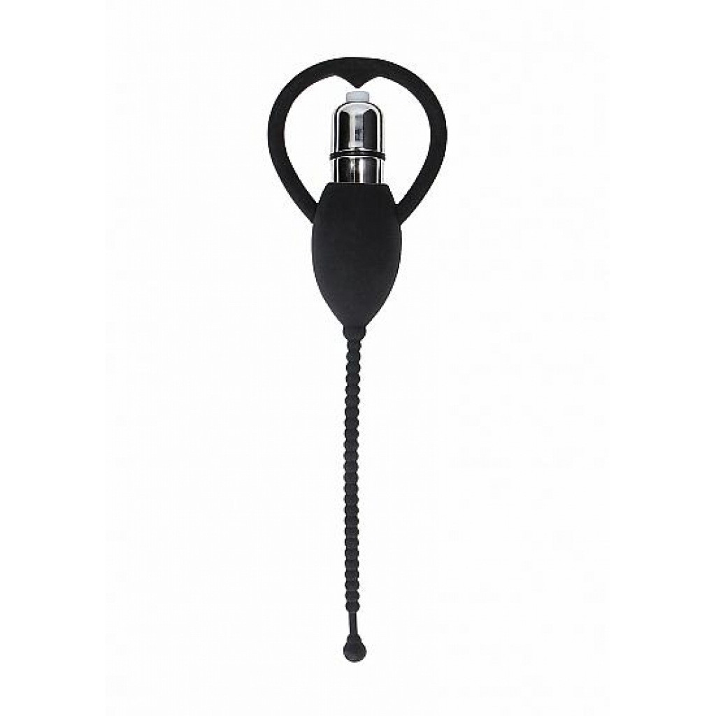 Ouch! Urethral Sounding Vibrating Bullet Plug Black - Shots