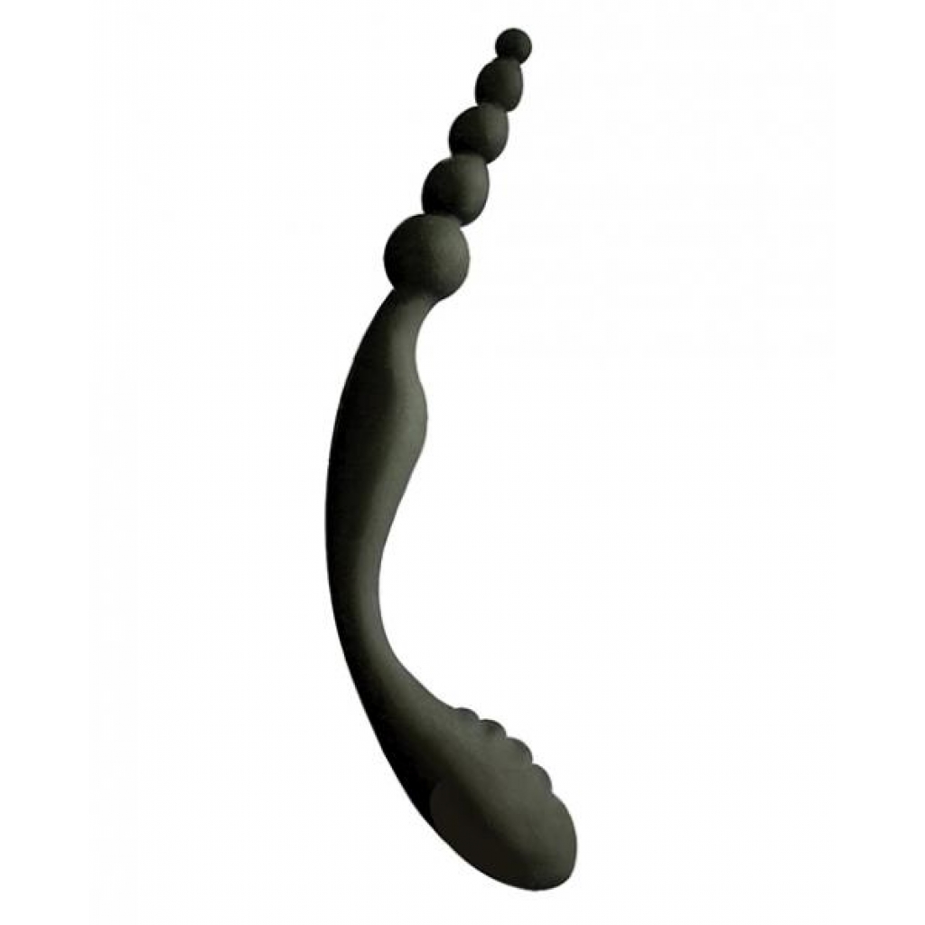 S Double Header Double Ended Silicone Anal Beads Black - Icon Brands