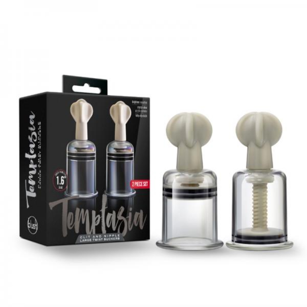 Temptasia - Clitoral and Nipple Twist Suckers - Pair of Large Clear Enhancers