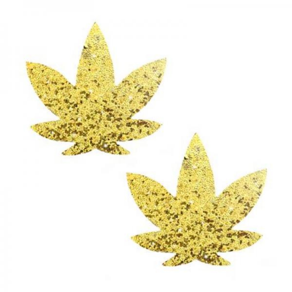 Neva Nude Pasty Weed Leaf Glitter - Vibrant Festival Accessory