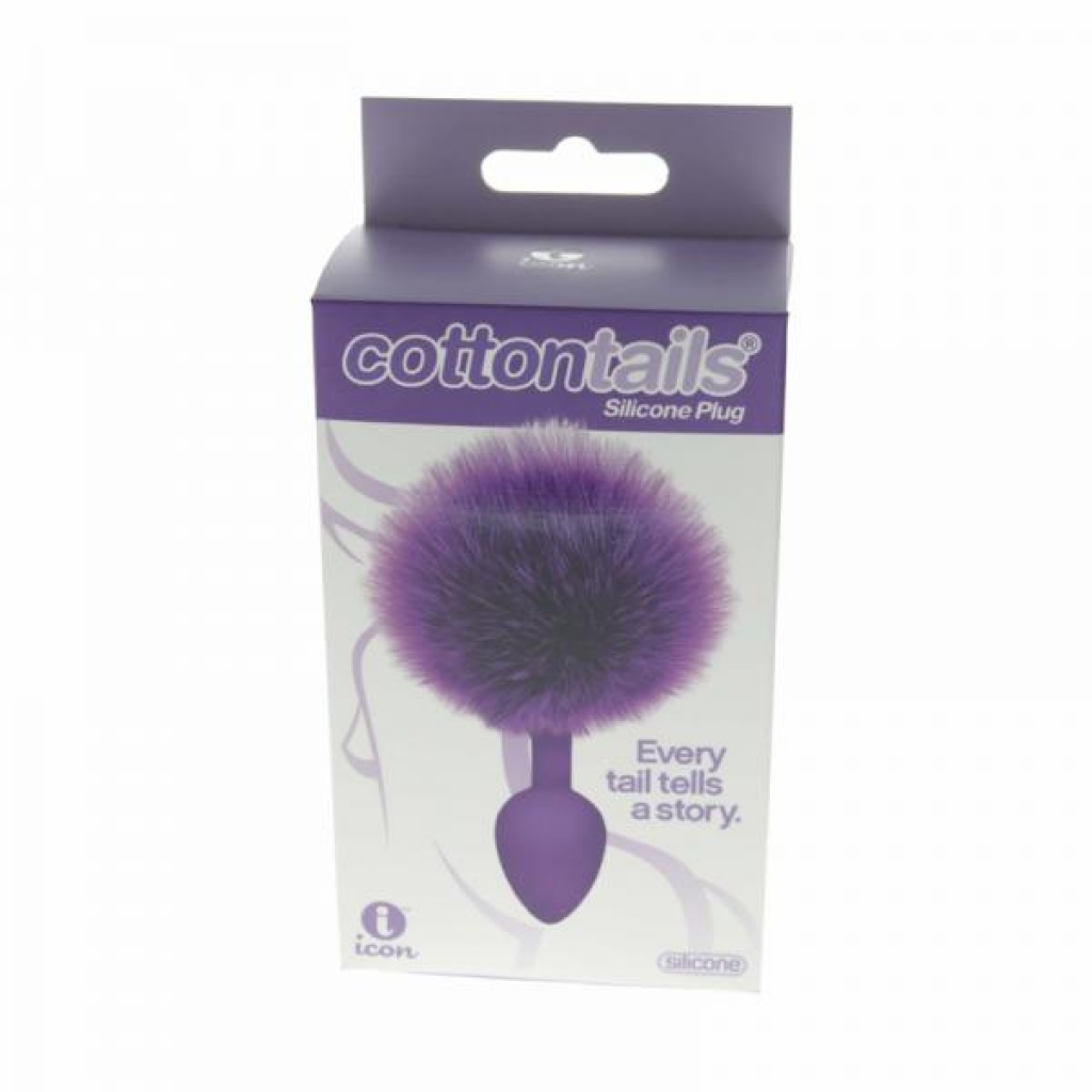 The 9's Cottontails Silicone Bunny Tail Butt Plug Purple - Icon Brands