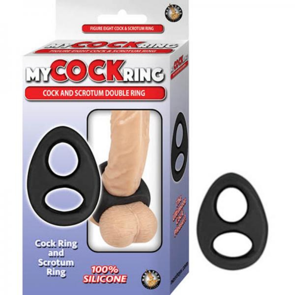 My Cockring Cock And Scrotum Double Ring Black - Nasstoys