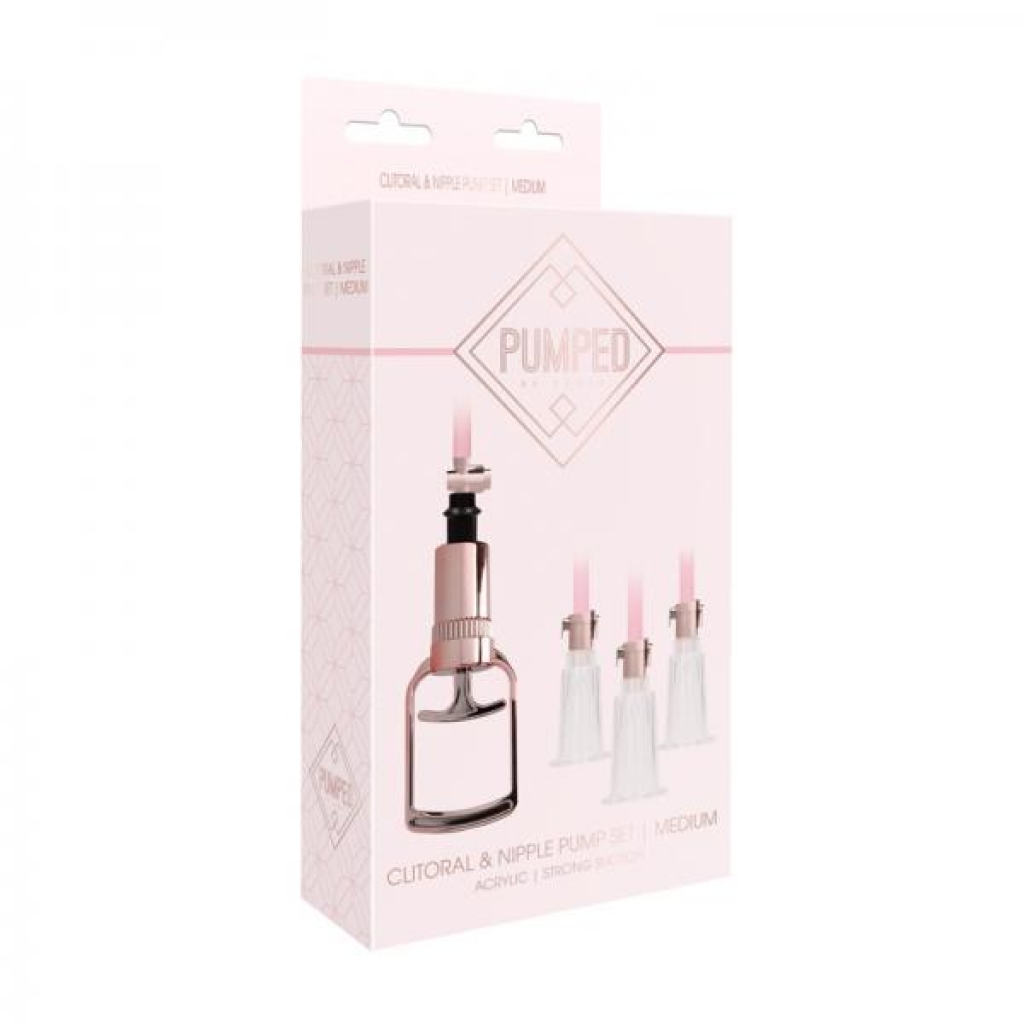 Pumped - Clitoral & Nipple Pump Set  Medium - Rose - Shots