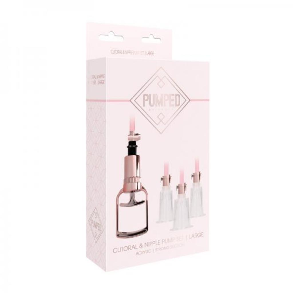 Pumped - Clitoral & Nipple Pump Set Large - Rose - Shots