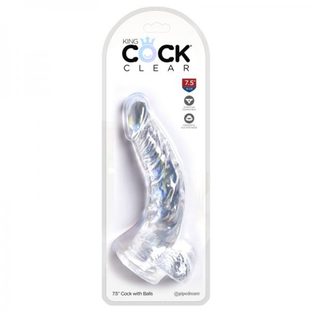 King Cock Clear 7.5in Cock With Balls - Pipedream