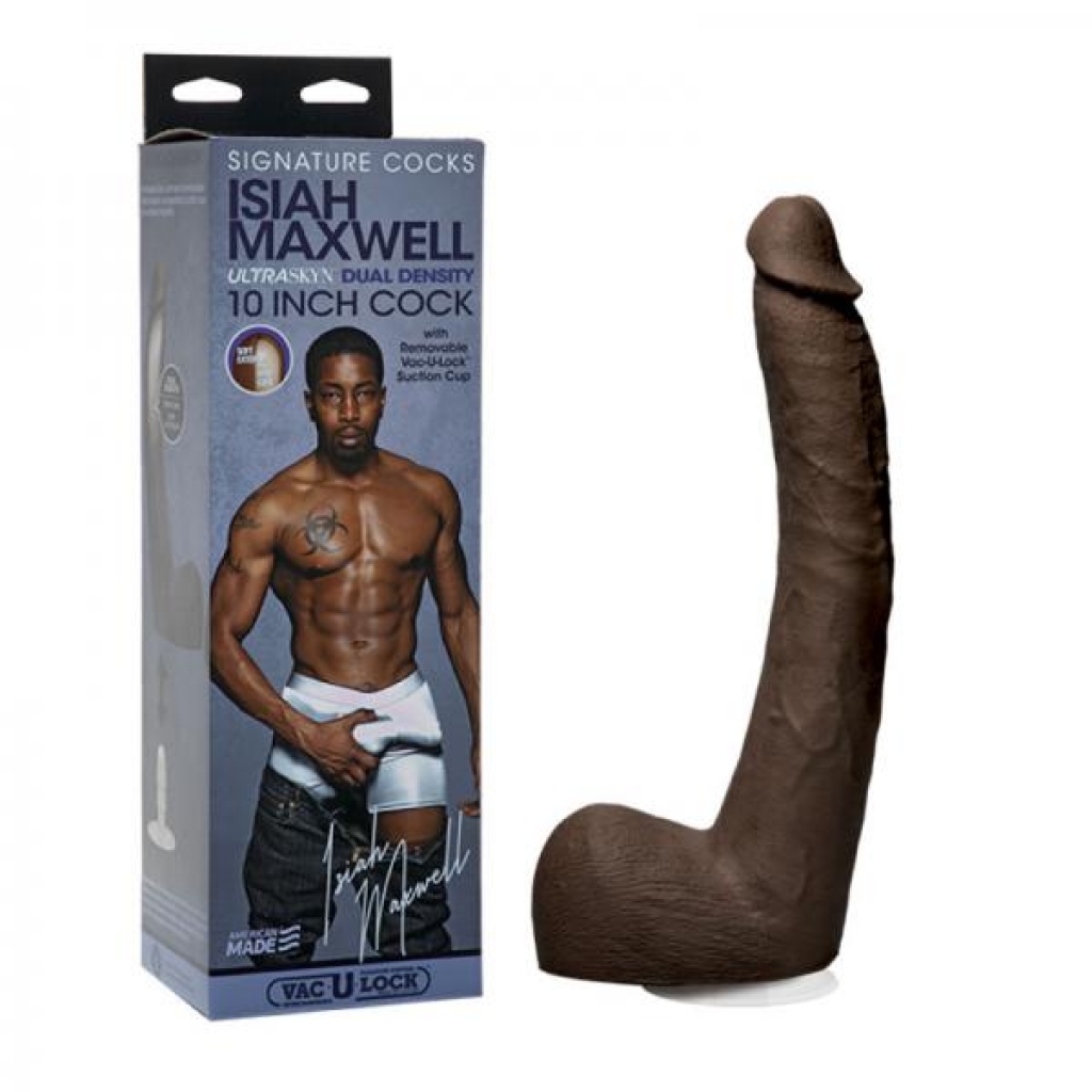 Signature Cocks Isiah Maxwell 10 Inch Ultraskyn Cock - Chocolate