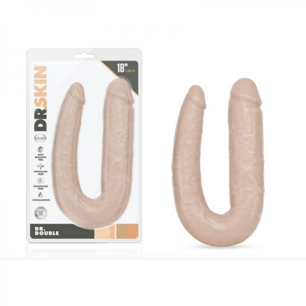 Dr. Skin Dr. Double Vanilla Dildo - U-Shaped Versatility for Couples