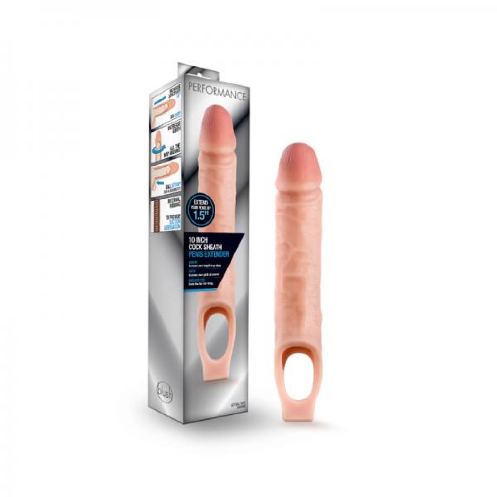 Performance - 10 Inch Cock Sheath Penis Extender - Vanilla - Blush