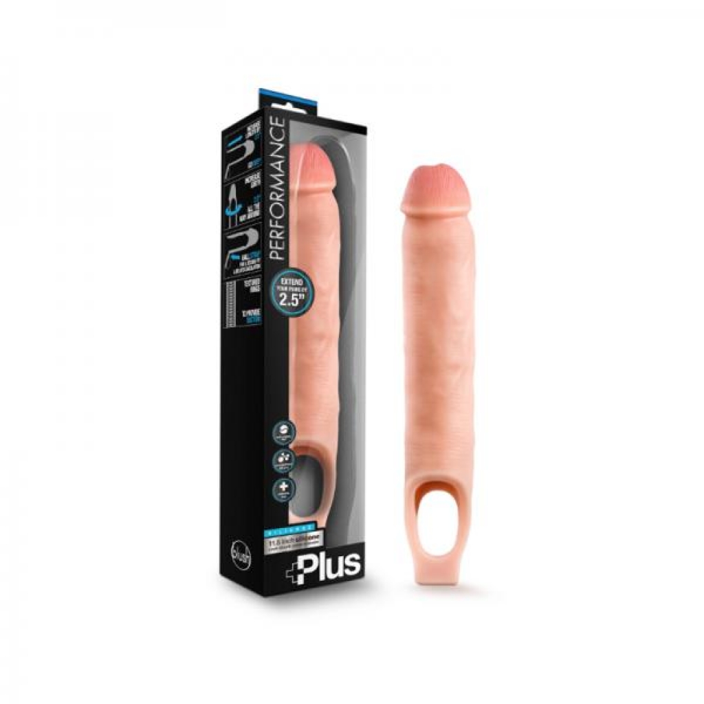 Performance Plus - 11.5 Inch Silicone Cock Sheath Penis Extender - Vanilla - Blush