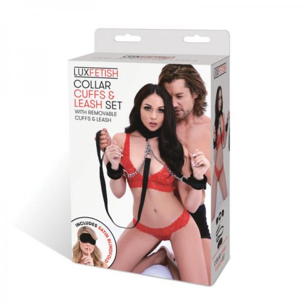 Lux Fetish Collar And Cuff - Electric Eel