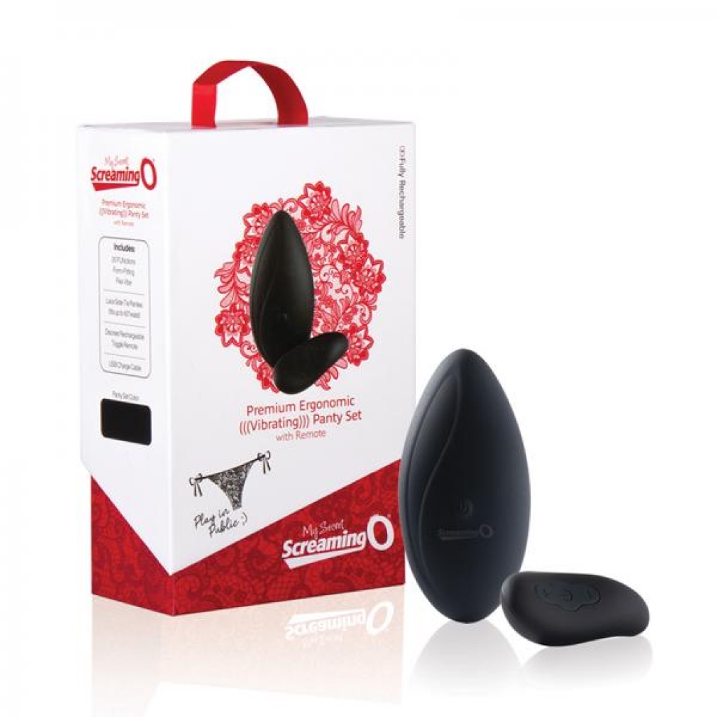 Screaming O Premium Ergonomic Remote Panty Set - Black