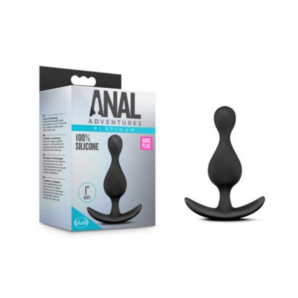 Anal Adventures Platinum Wave Plug - Black