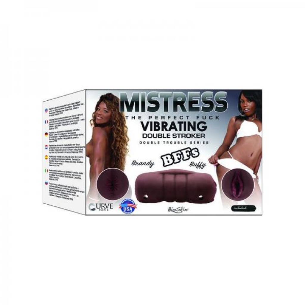 Mistress Double Vibrating Stroker Brandy And Buffy Chocolate - Curve Novelties