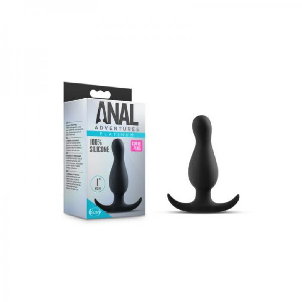 Anal Adventure Platinum Curve Plug - Black