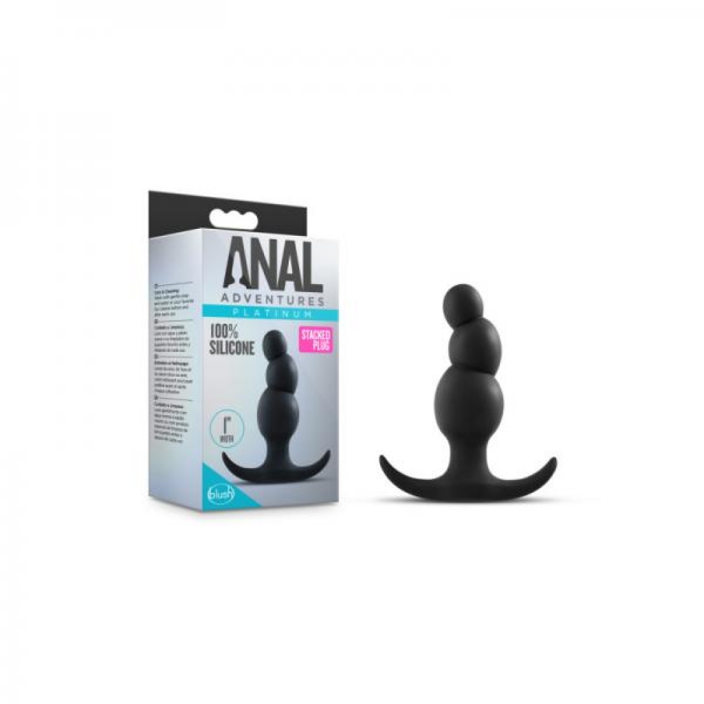 Anal Adventure Platinum Stacked Plug - Black