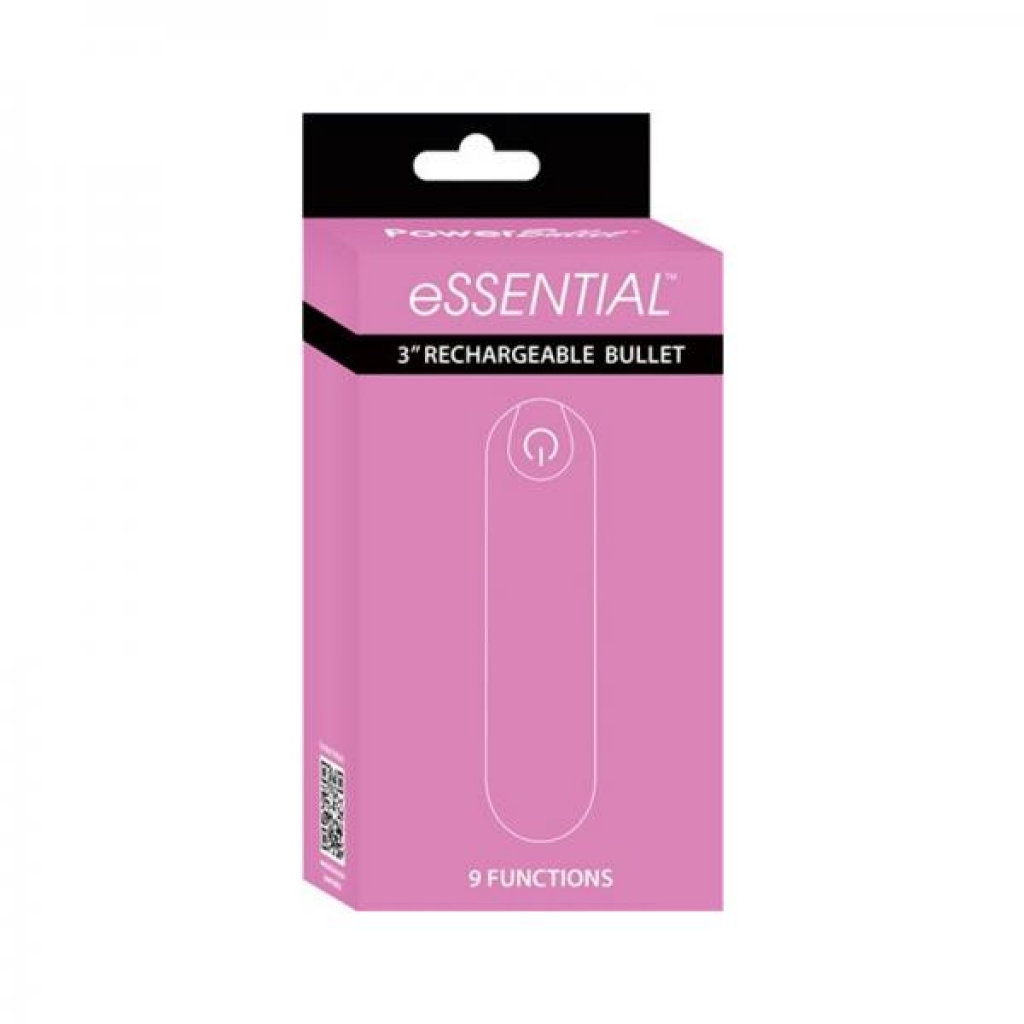 Essential Bullet 9 Function Usb Rechargeable Cord And Case Included Water-resistant Pink - Bms