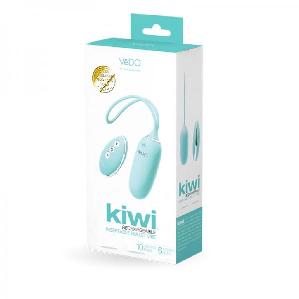 Vedo Kiwi Rechargeable Insertable Tease Me Turquise Bullet - Vedo