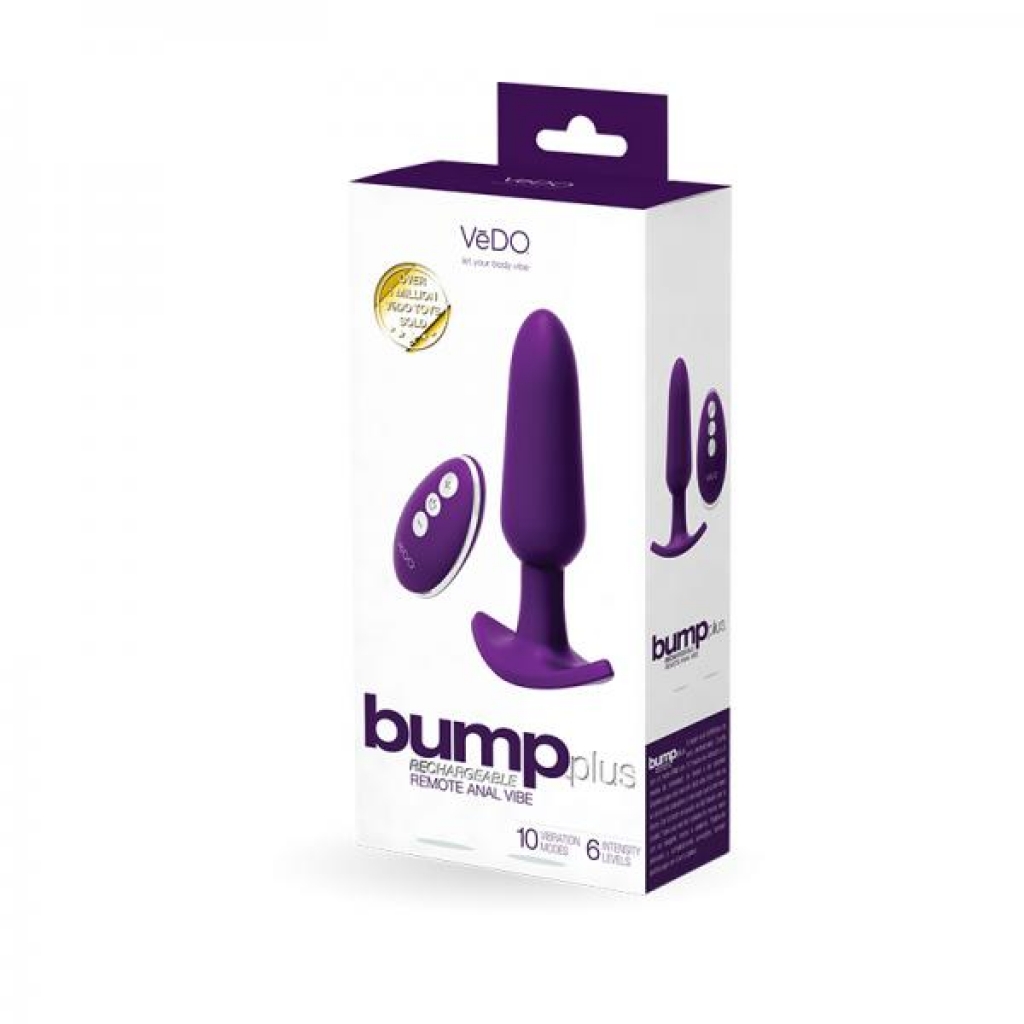 Bump Plus Rechargeable  Remote Control Anal Vibe Purple - Vedo